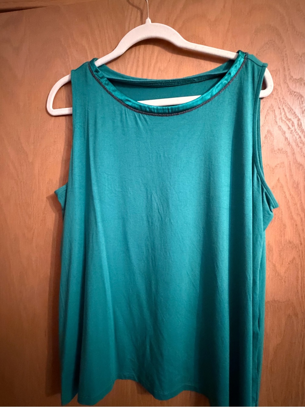 Chico's Teal Sleeveless Tank with Subtle Neck Trim